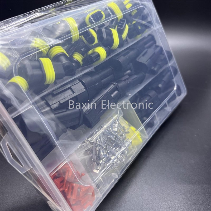 300Pcs 1.5 Superseal 2pin sealed Wire Connectors Male Female Automotive Electrical Wire Connectors Kit for HID