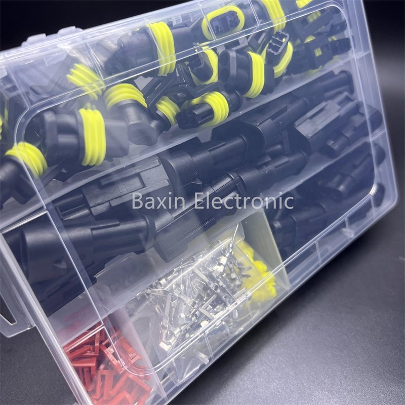 300Pcs 1.5 Superseal 2pin sealed Wire Connectors Male Female Automotive Electrical Wire Connectors Kit for HID