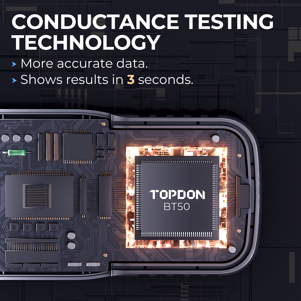 TOPDON BT50 New Arrival 12V 200Ah Car Auto Battery Tester 10A Aa Digital Automotive Battery Tester Analyzer for Automobile Car
