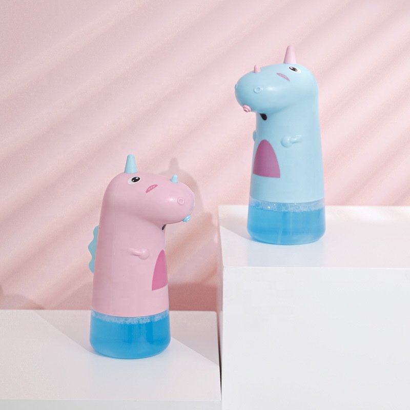 Automatic Sensor USB and Battery Options Blue Pink Desktop Touchless Dinosaur Soap Dispenser