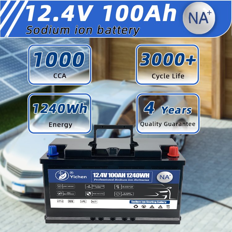 12V 100Ah Sodium Ion Battery Deep Cycle 100Ah 12.4V Sodium-ion Batteries for Solar System Electric Vehicle Auto Starting
