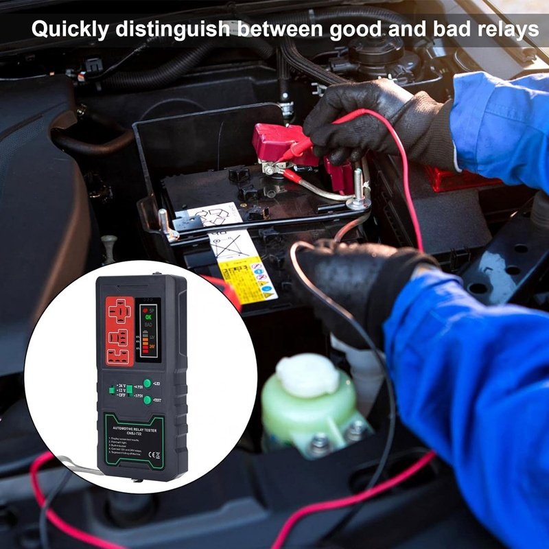Car Relay Tester 12V 24V Electronic Automotive-Universal Motorcycles Battery Checker Alternator-Analyzer Diagnostic Tool 197x95