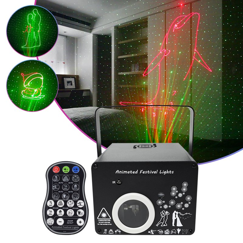 3D Laser Projector Animation Light Dmx Party Equipment Lamp Stage Show Effect Lighting for Night Club Holiday Dj Strobe Lights