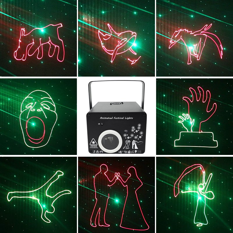 3D Laser Projector Animation Light Dmx Party Equipment Lamp Stage Show Effect Lighting for Night Club Holiday Dj Strobe Lights