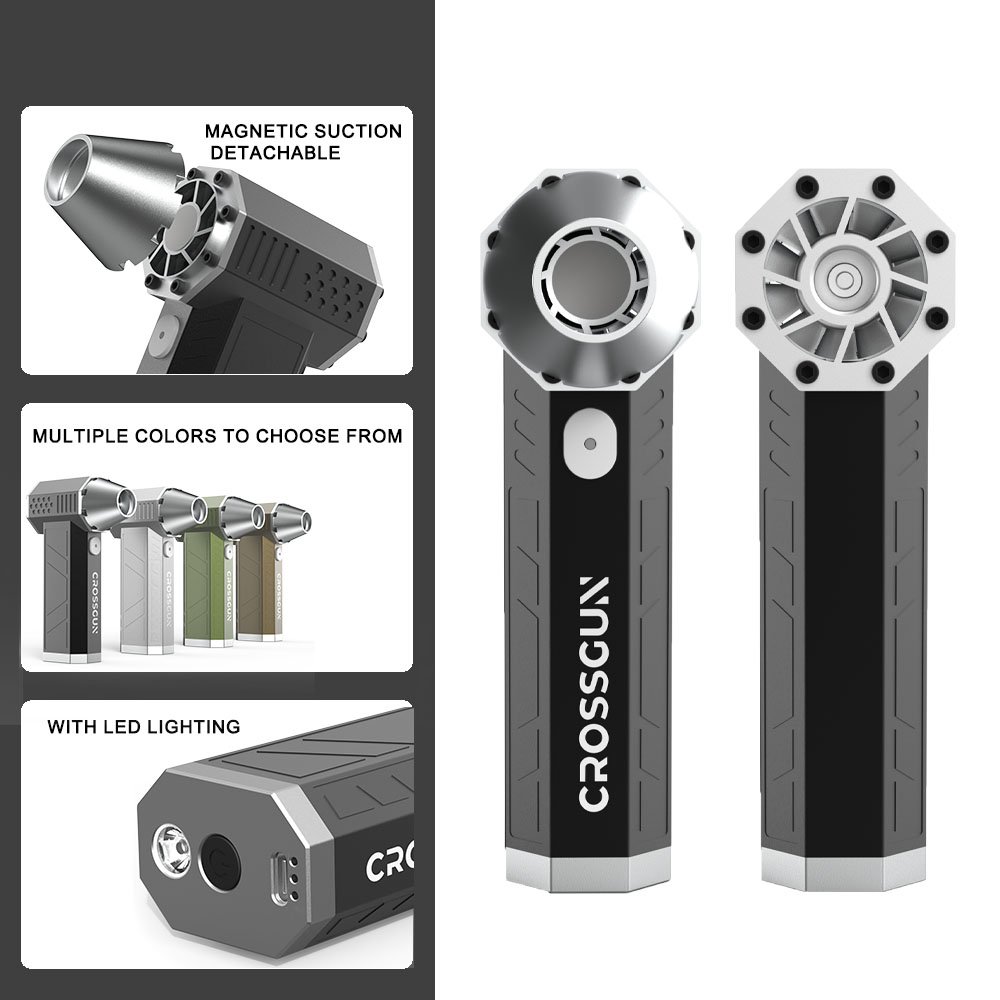 Crossgun Powerful Mini Turbo Jet Fan Battery USB Charging Handheld Electric Turbine Fan Air Blower X5 Wind Turbine for Car