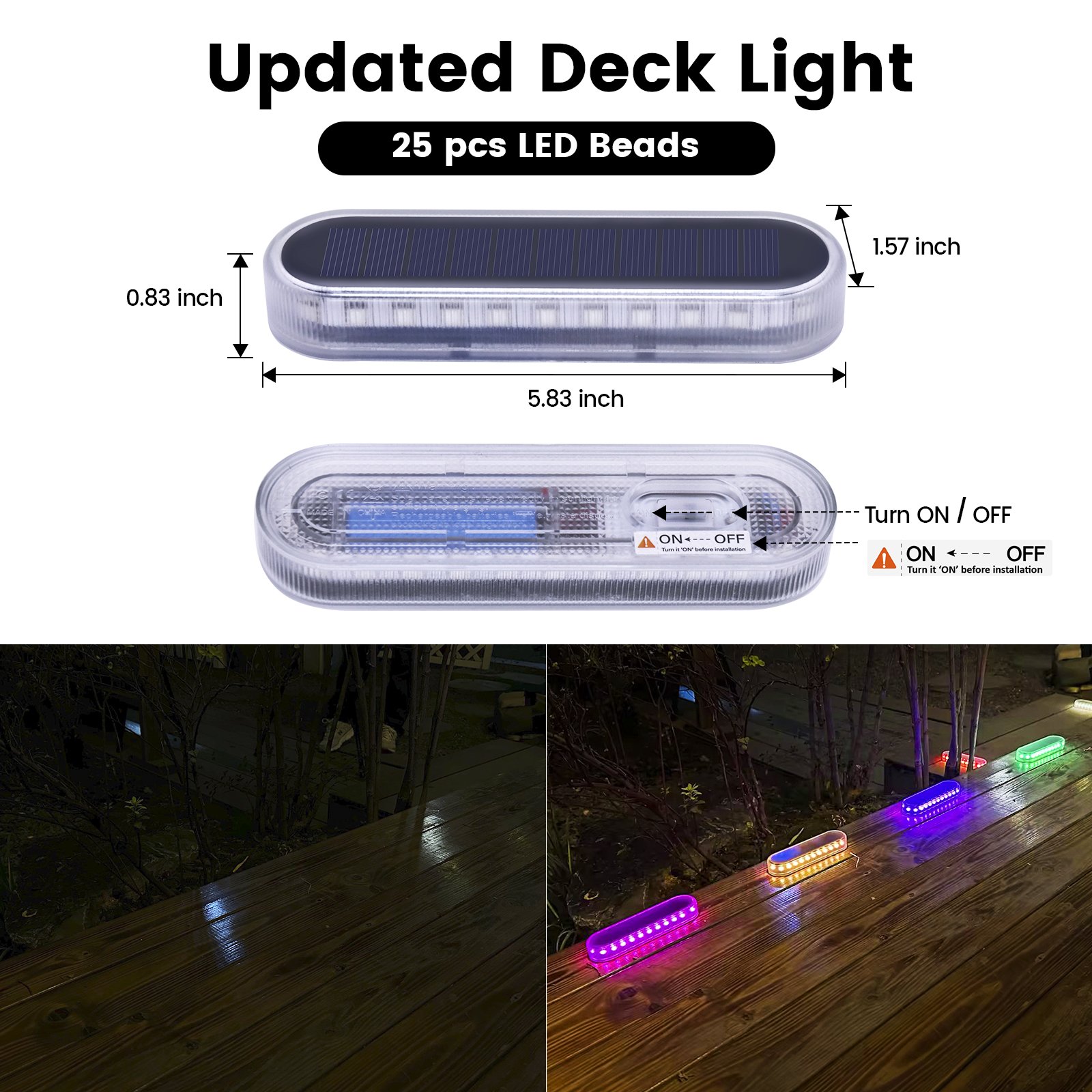 RGB Solar Step Yilaie Waterproof IP68 Outdoor Solar LED Decoration Lights Solar Lights RGB for Party Unique 4 Pack Battery