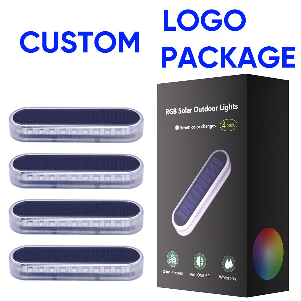 RGB Solar Step Yilaie Waterproof IP68 Outdoor Solar LED Decoration Lights Solar Lights RGB for Party Unique 4 Pack Battery