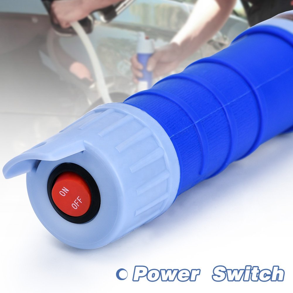 Multi-use Liquid Fuel Transfer Siphon Pump 1.5GPM High Flow Gasoline Diesel 2D Battery Power Operated Handheld Automatic FPB126