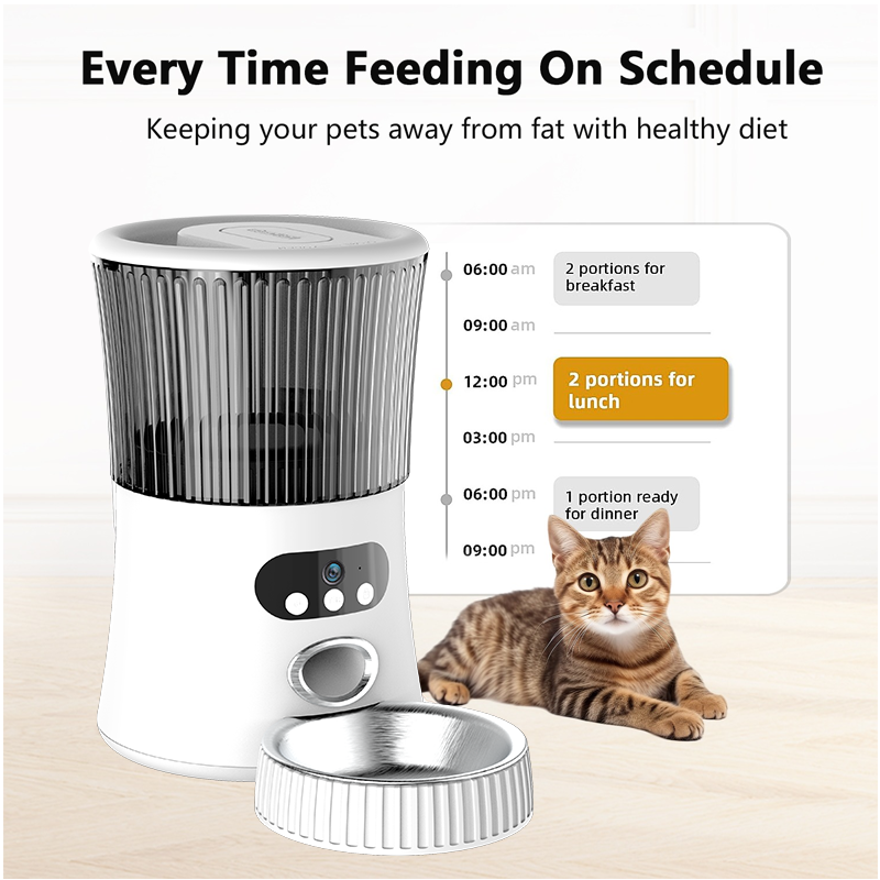 Factory Wholesale Tuya App WiFi Automatic Pet Feeder Cat Dog Bowl Smart Pet Feeder 5L Large Capacity Pet Food Dispenser