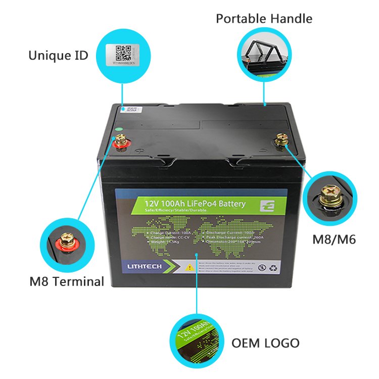Lifepo4 bluetooth Iron Phosphate Battery Batterie 100 kwh Lithium 12v 24v 100ah 120ah 200ah 300ah Pack With bluetooth