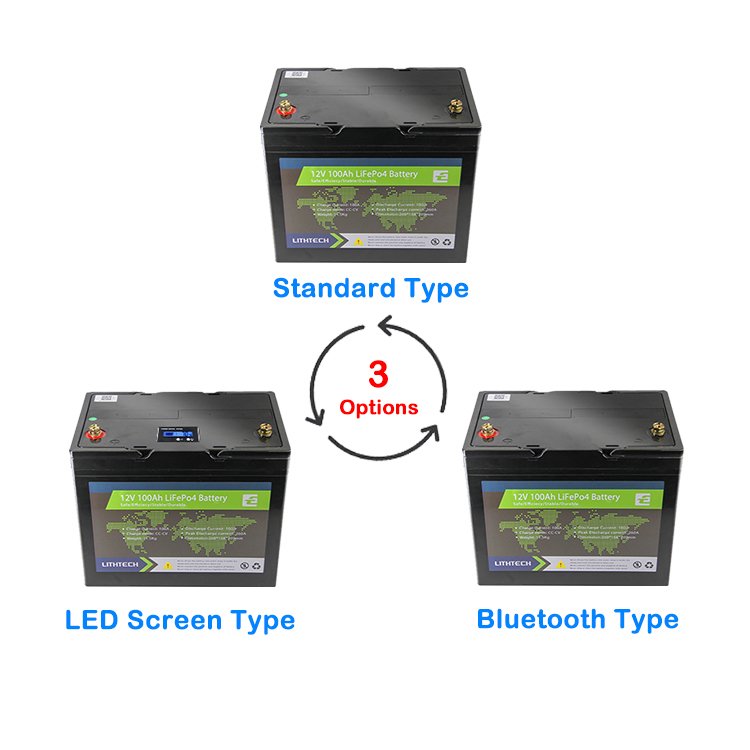 Lifepo4 bluetooth Iron Phosphate Battery Batterie 100 kwh Lithium 12v 24v 100ah 120ah 200ah 300ah Pack With bluetooth
