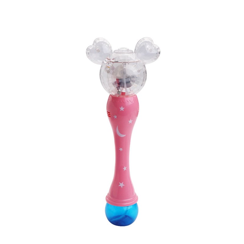 New Design Electric Mouse Bubble Machine Cute Animal Bubble Stick Toys for Kids Playing Bubble Blower Wand with Music and Lights