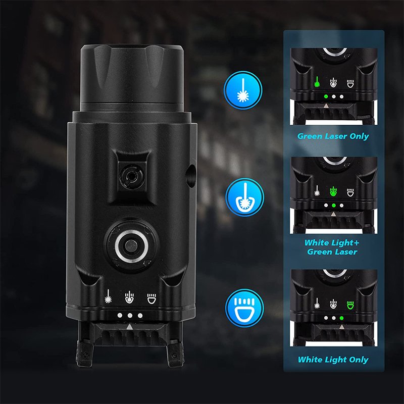 High Lumens Blue Red Green Led Combo Rechargeable Tactical Laser Flashlight