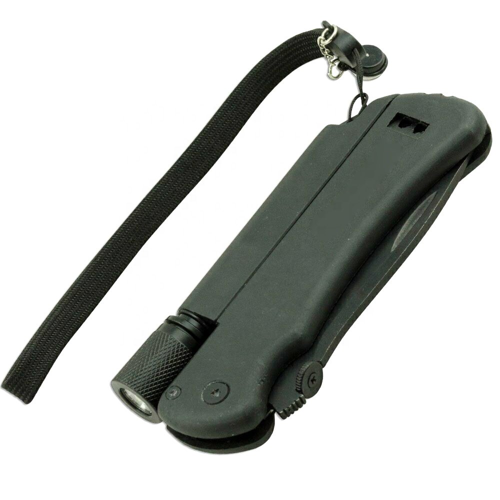 5 in 1 Knife Survival Hunting Fire Steel Knives Folding Outdoor LED Flashlight Flint Fire Starter Whistle Compass Other Camping