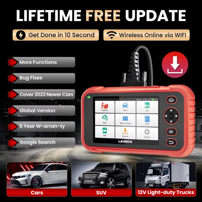 New Launch CRP123I V2.0 Elite ABS/SRS/TCM/Engine Four System OBD2 Scanner Vehicle Code Reader Auto Analyzer