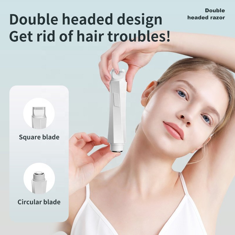 2-in-1 Wet/Dry Electric Body Hair Trimmer Facial Hair Removal Cordless Ipx7 Waterproof Bikini Shaver Razor for Pubic Hair