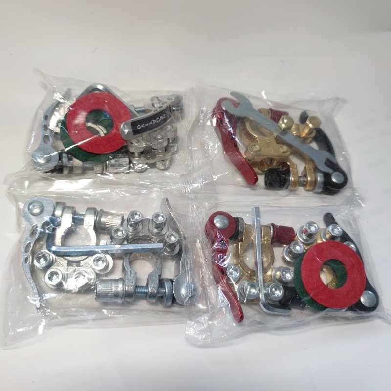 Matte Tin Plated Brass Connector Clamp Quick Release / Adjust Disconnect Multi Link Battery Terminal with Anti-corrosion Ring