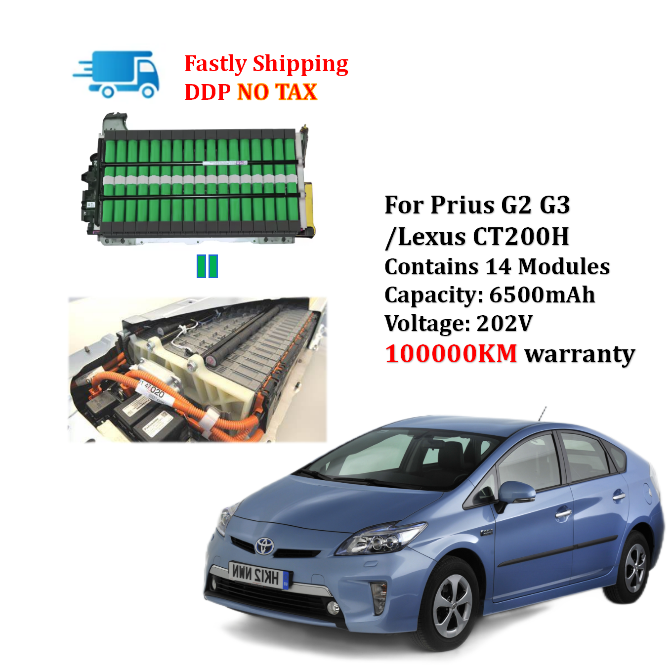 Wholesaler Original New 14.4v Auto Battery Pack Replacement Hybrid Vehicle Batteries Cell Replacement for Lexus CT200H 2011