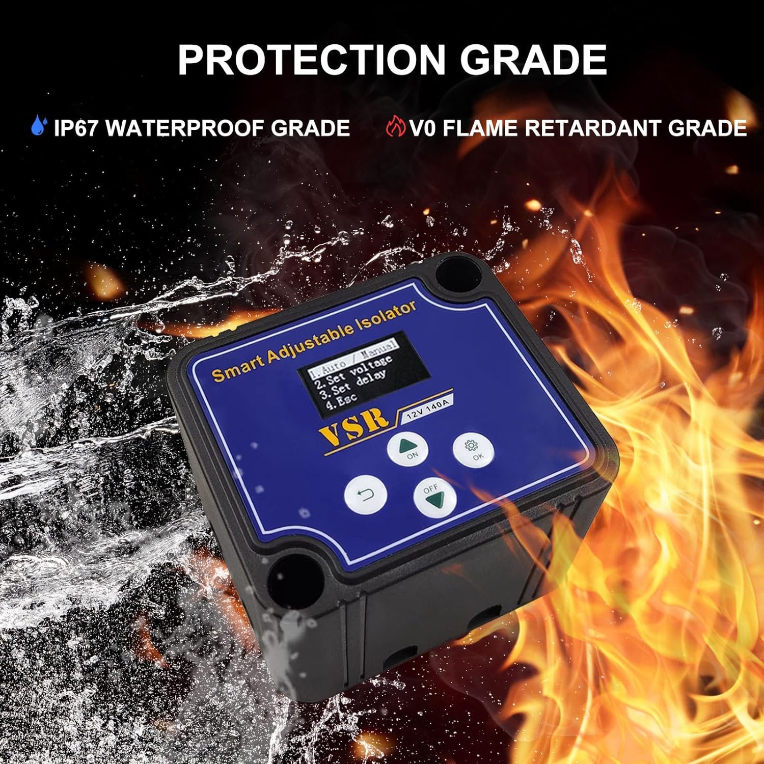 Dual Battery Isolator 12V 140Amp Voltage Sensitive Relay Voltage Setting VSR Compatible With RV Marine Car Vehicle Truck Caravan