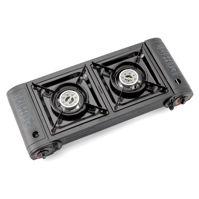 Luxury Set Multi-Function Camping Portable Picnic Outdoor 2 Burner Cooking Gas Stove With Suitcase Grill