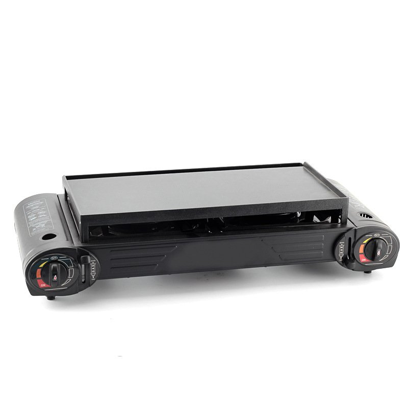 Luxury Set Multi-Function Camping Portable Picnic Outdoor 2 Burner Cooking Gas Stove With Suitcase Grill