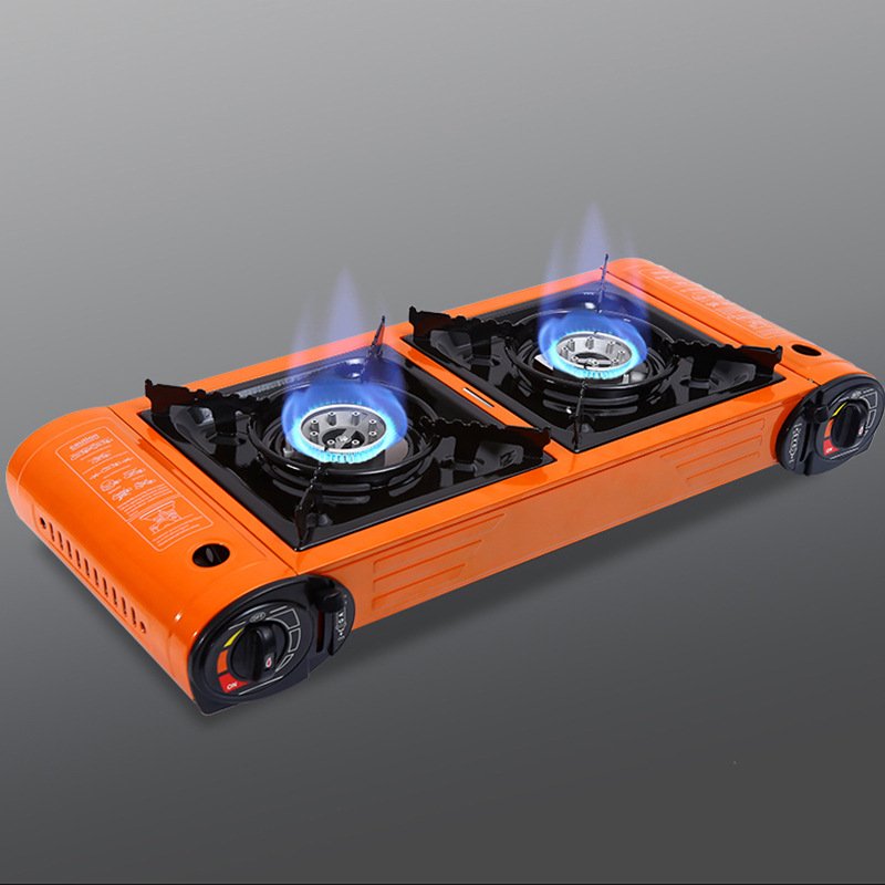 Luxury Set Multi-Function Camping Portable Picnic Outdoor 2 Burner Cooking Gas Stove With Suitcase Grill