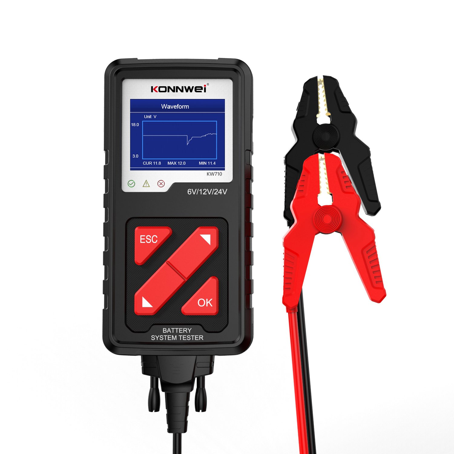Car Battery Tester 6V12V 24V Digital Automotive Batteries Alternator BATTERY TESTER WITH 100-2000 CCA Load Capacity