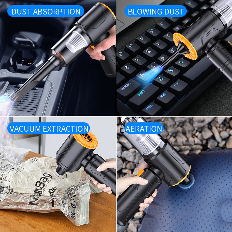 Car Wireless Mini High-Power Car Vacuum Cleaner, Blow Dryer, Suction and Blowing Dual-Purpose Pet Hair Cleaner
