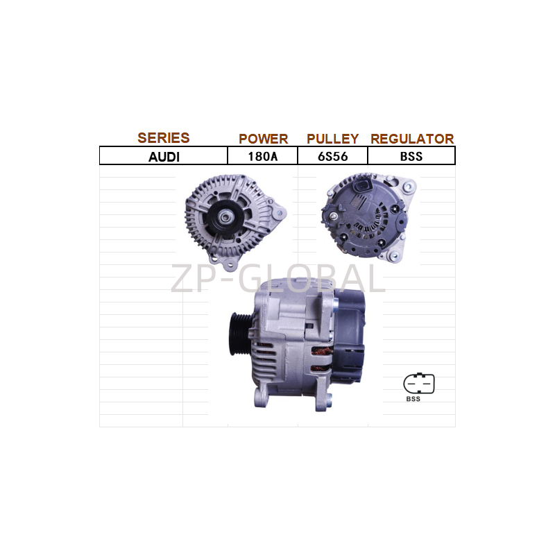 Bull Dento 12v Alternator Generator 06C 903 016J for Audi A6L(C6) 3.0L