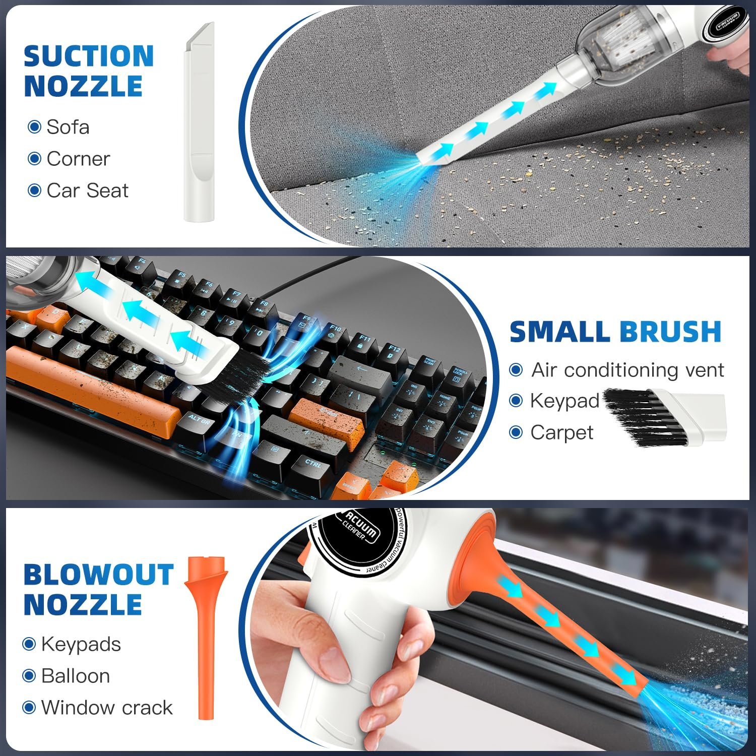 High Quality Auto Hand Vacuum 60W Portable Mini Cordless Vacuum Cleaner for Car Home Clean Car Vacuum Cleaner