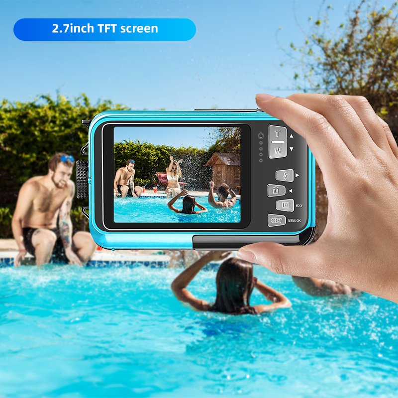 Waterproof Camera 10FT Underwater Camera 30MP 1080P FHD Video Resolution Waterproof Digital Camera for Snorkeling(Black)