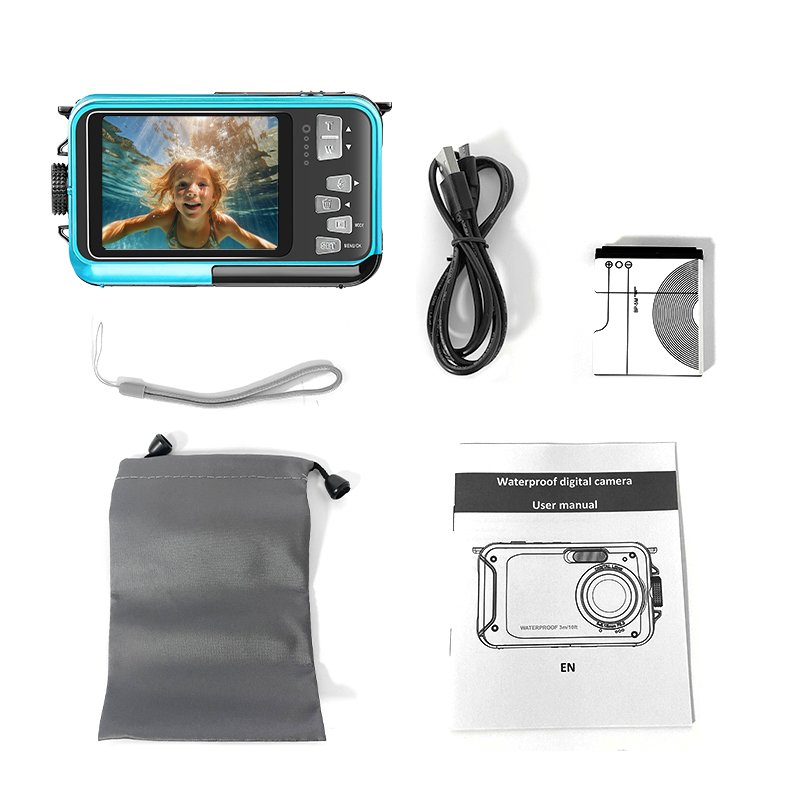 Waterproof Camera 10FT Underwater Camera 30MP 1080P FHD Video Resolution Waterproof Digital Camera for Snorkeling(Black)