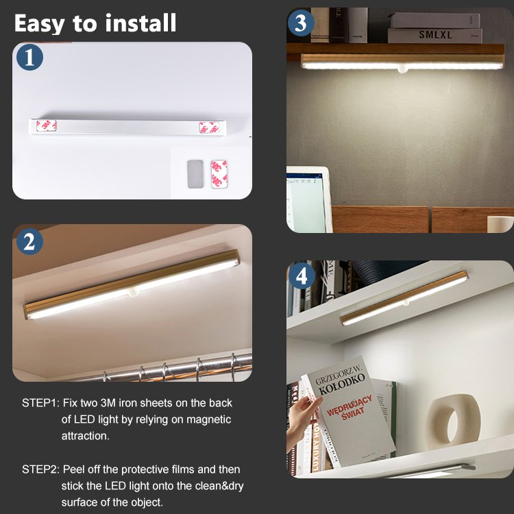 Ultra-thin Indoor Lighting Bottom Luminous Kitchen Cabinet Closet Lights Led Motion Sensor Light
