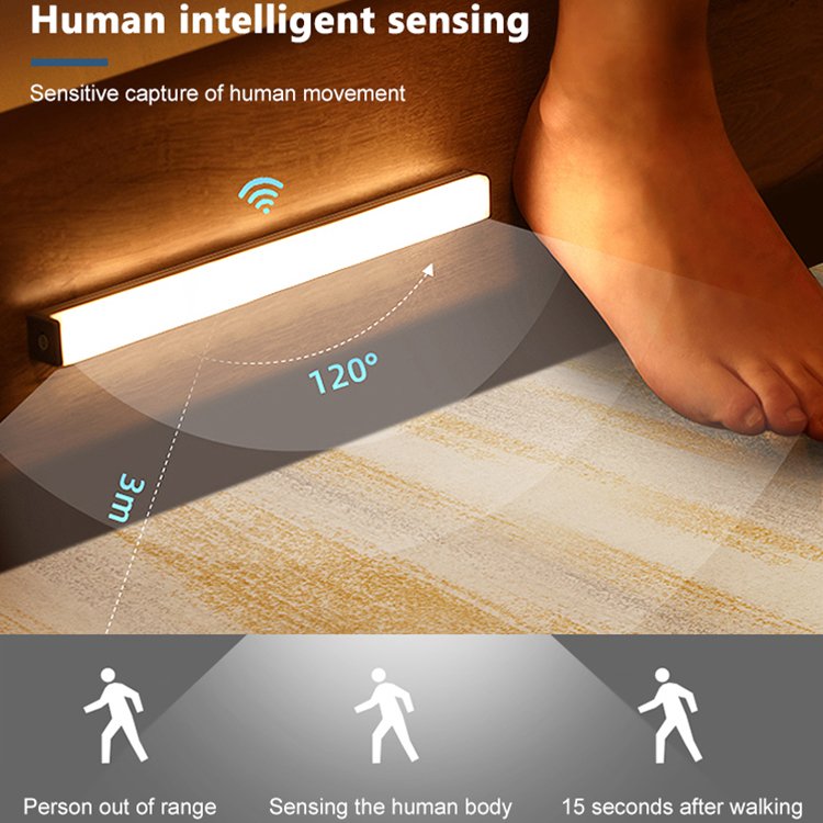 Ultra-thin Indoor Lighting Bottom Luminous Kitchen Cabinet Closet Lights Led Motion Sensor Light