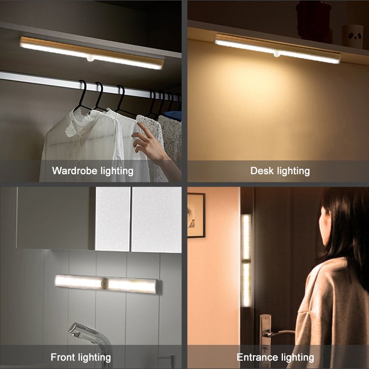 Ultra-thin Indoor Lighting Bottom Luminous Kitchen Cabinet Closet Lights Led Motion Sensor Light