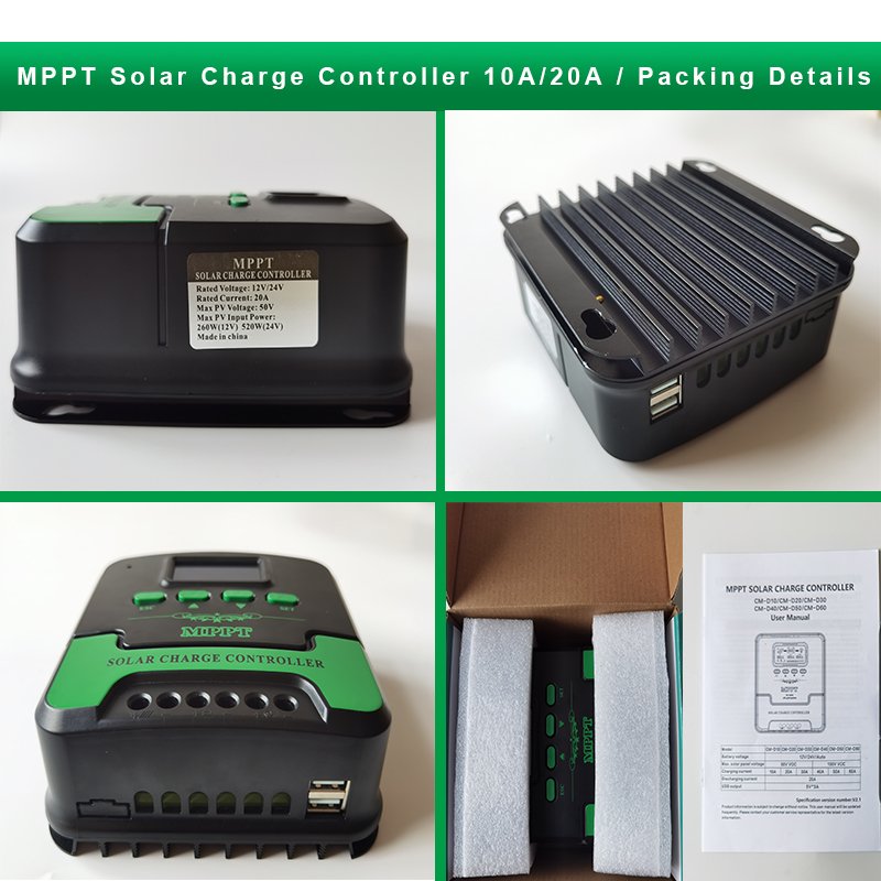 Snaterm Factory 100% MPPT 60A 50A 40A 30A 20A Solar Charge Controller PV Regulator Work for Solar Battery 12V 24V Solar Panel
