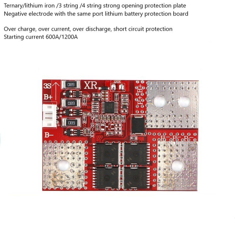 Lifepo4 bms 3S 4S 35A 50A Li-Ion lithium battery protection board 600A 1200A balanced bms for car starting starter engine