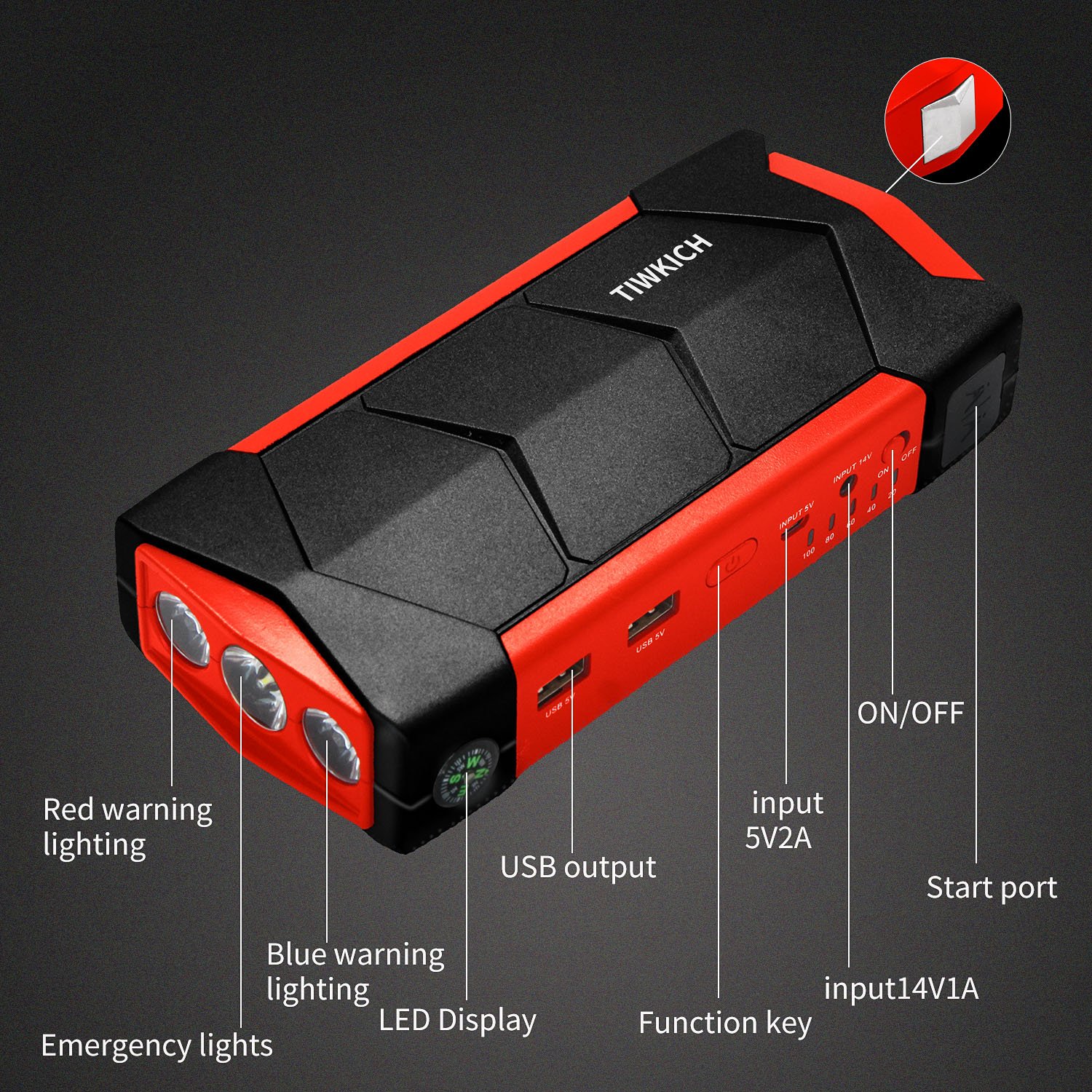 Car Jump Starter 37000mwh Portable Jump Starter Quick Charge Pack 12V Emergency Booster Starting Device