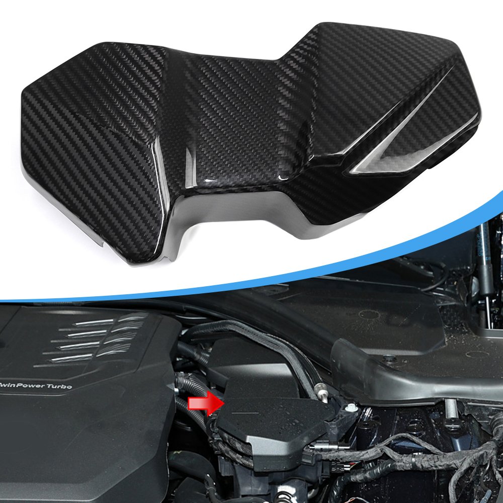 Dry Carbon Fiber ECU Battery Terminal Cover Trim Car Accessories for BMW 3 Series G20 M340i B48 B58 2020 2021 2022 2023 2024