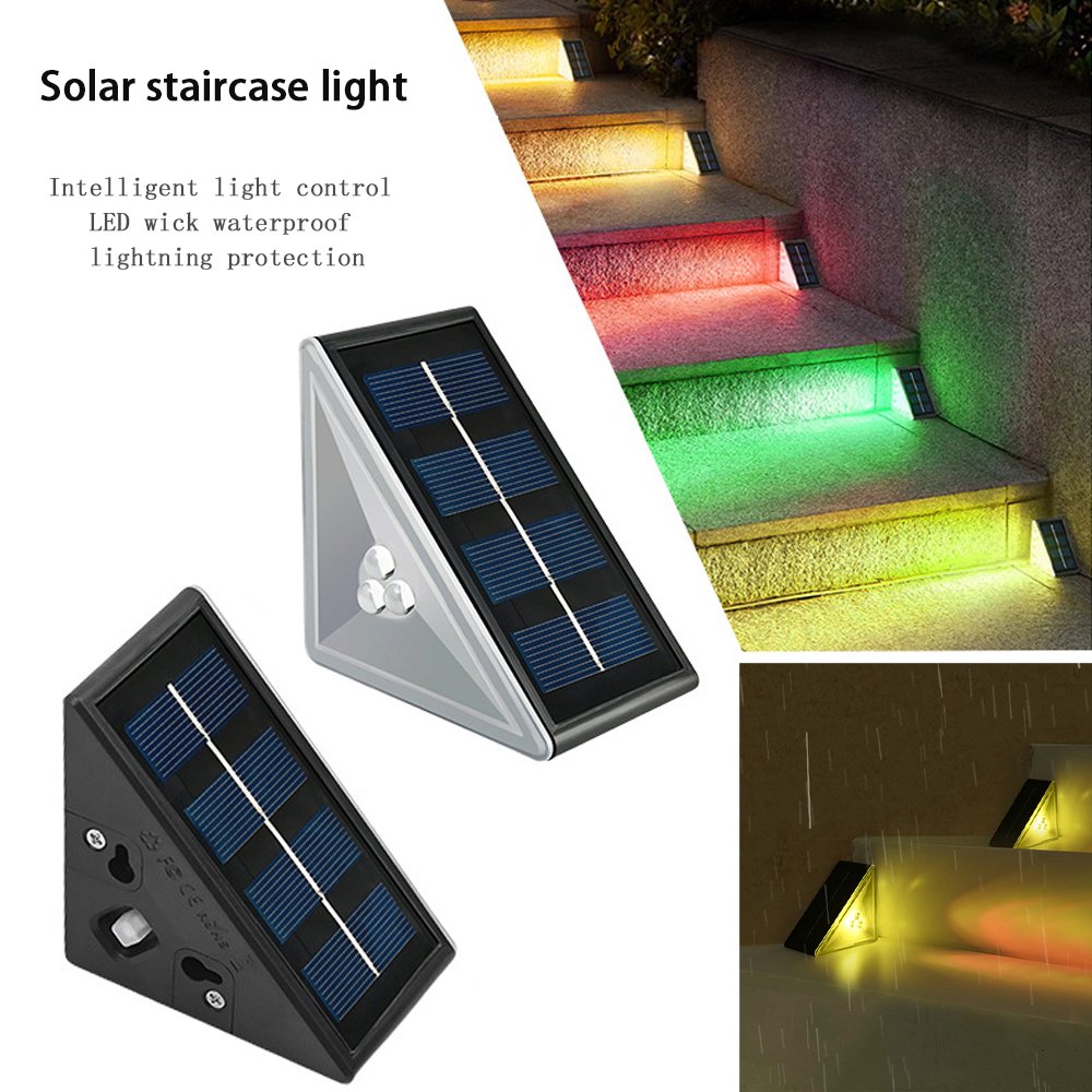 Outdoor IP65 Waterproof Deck Stair Light Sidewalk Patio Lighting Garden Atmosphere Decorative Lamp Solar Step Light