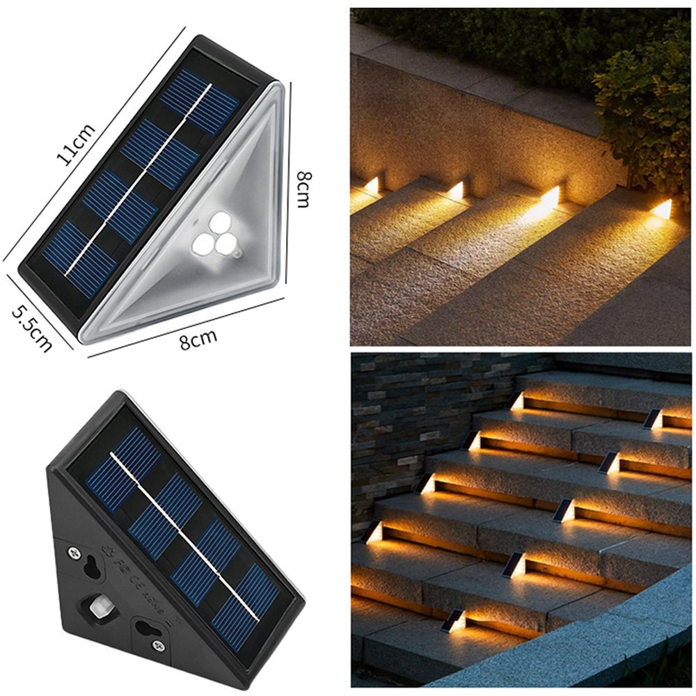 Outdoor IP65 Waterproof Deck Stair Light Sidewalk Patio Lighting Garden Atmosphere Decorative Lamp Solar Step Light