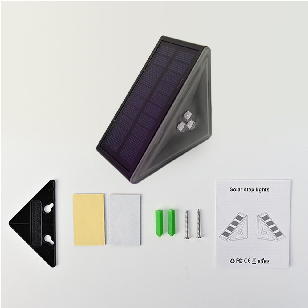Outdoor IP65 Waterproof Deck Stair Light Sidewalk Patio Lighting Garden Atmosphere Decorative Lamp Solar Step Light