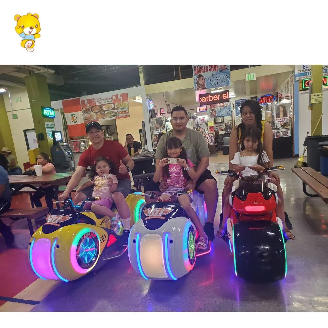 Motorcycle Amusement Rides Battery Powered Kids Motorcycles Radar Warning Auto Stop Electric Children Future Motorbike