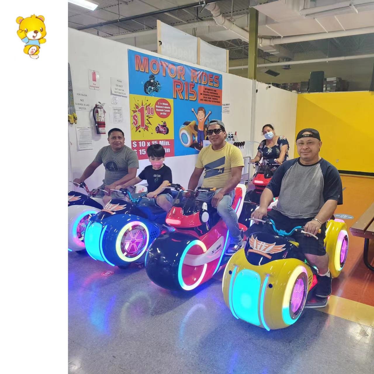 Motorcycle Amusement Rides Battery Powered Kids Motorcycles Radar Warning Auto Stop Electric Children Future Motorbike