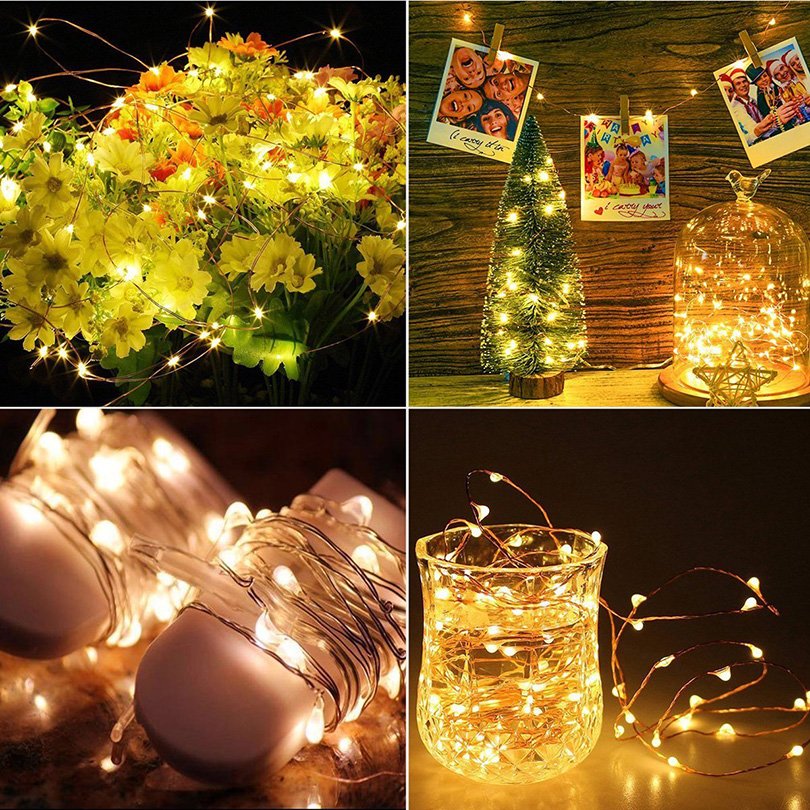 1-5M Fairy Lights CR2032 Battery Powered LED Mini Christmas Light Copper Wire String Light for Wedding Xmas Garland Party Indoor
