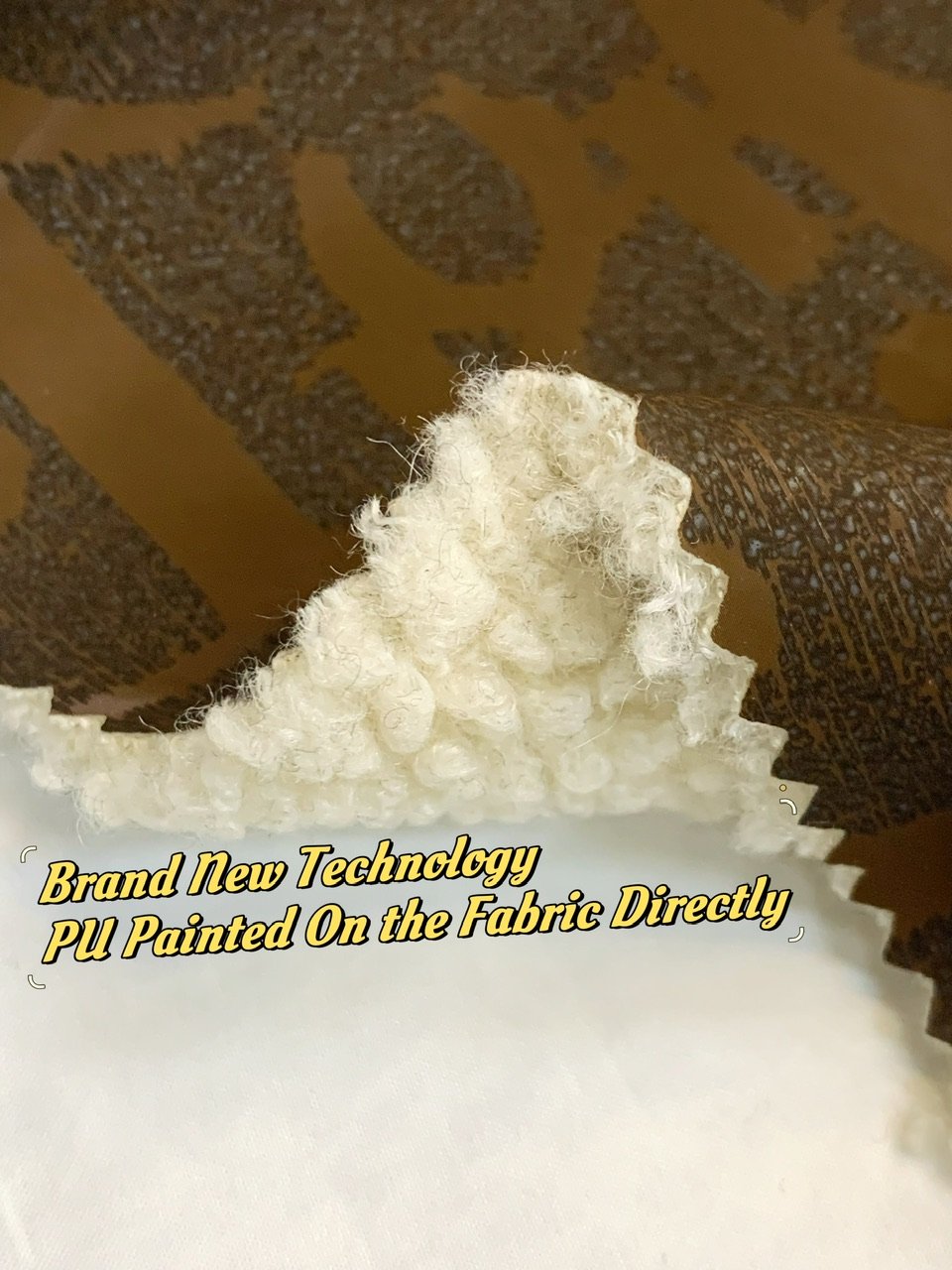 High Quality Brand New Technology Fur Integrated PU Coated Faux Leather Imitation Wool Backing Fabric for Fashion Jacket Shoe