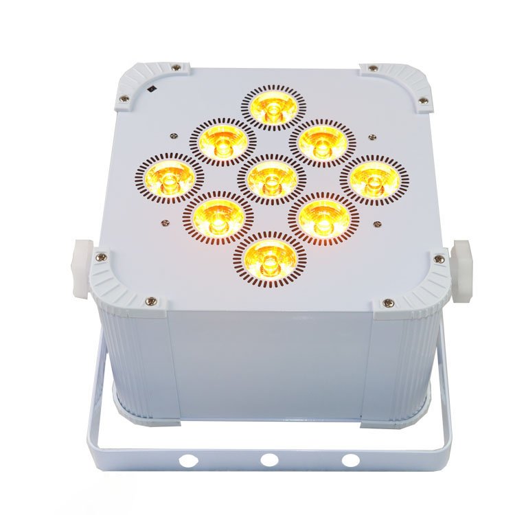 Charging Flight case 9x18w Wireless Battery RGBAW UV LED Slim Par 64 Light
