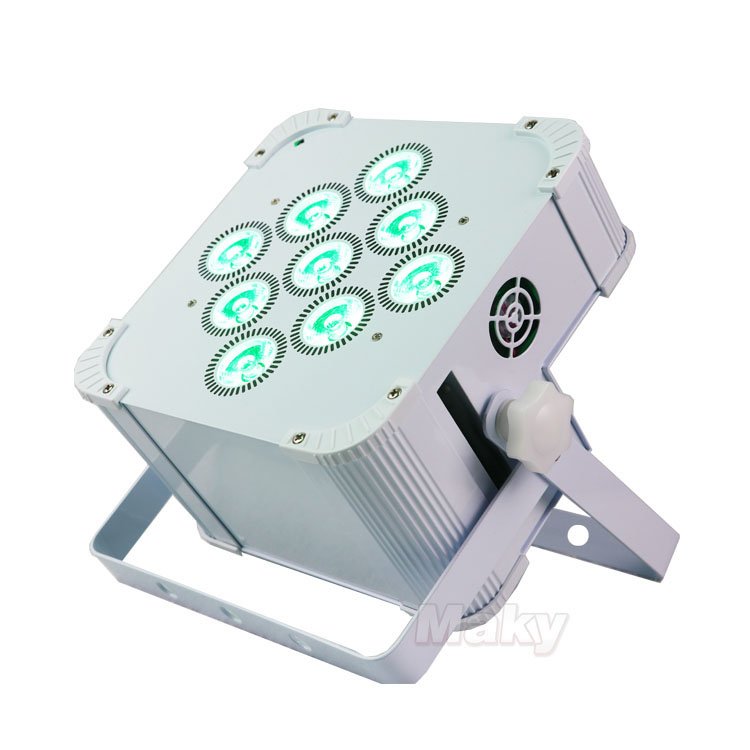 Charging Flight case 9x18w Wireless Battery RGBAW UV LED Slim Par 64 Light