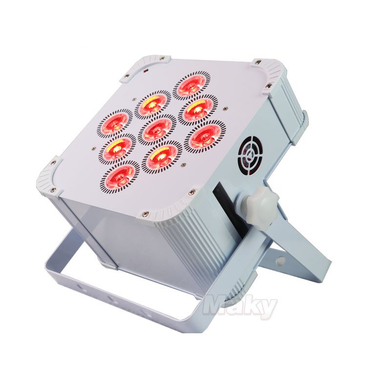 Charging Flight case 9x18w Wireless Battery RGBAW UV LED Slim Par 64 Light