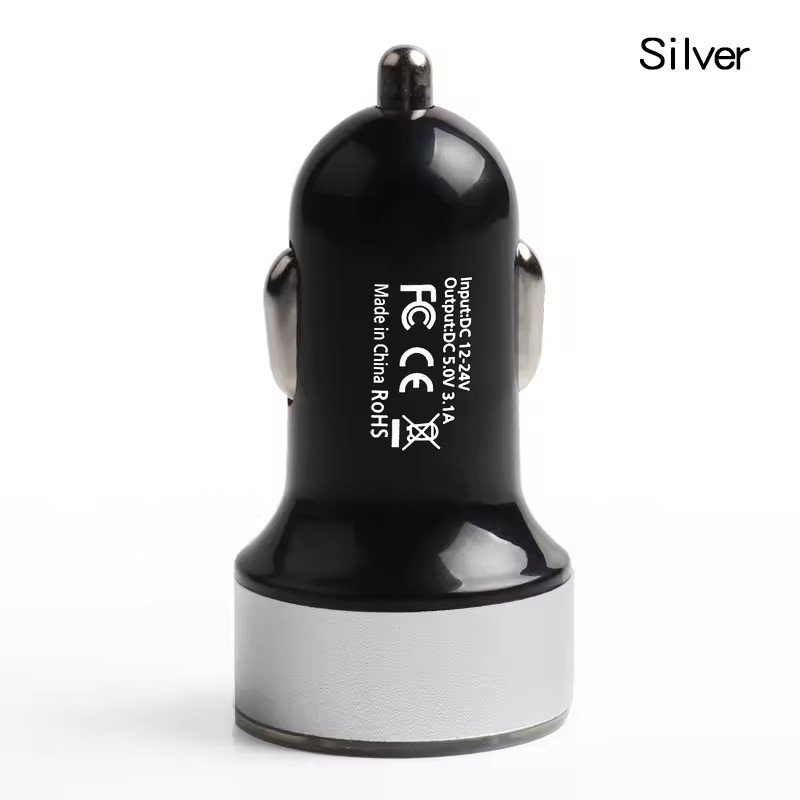 3.1A Car Charger QC3.0 2USB 12-24V LED Digital Fast Charging Cigarette Lighter Socket Adapter for IPhone Car Accessory